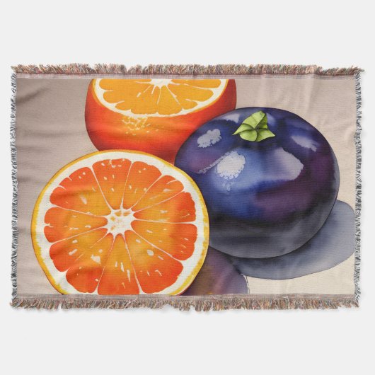 Oranje gloed Waterverf Deken (Voorkant)