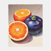 Oranje gloed Waterverf Fleece Deken (Voorkant)