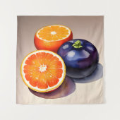 Oranje gloed Waterverf Wandkleed (Voorkant)