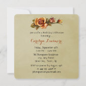 Oranje Glow Roos verjaardagsfeestje Kaart (Achterkant)