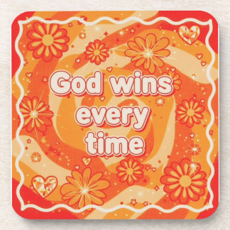 oranje God wint elke keer christelijk geloof Bier Onderzetter