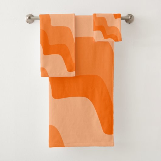 Oranje golvende oceaangolven gradiënt bad handdoek (Insitu)