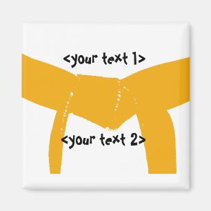 Oranje gordel voor krijgskunst magneet