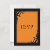 Oranje Gotische RSVP met menu keuze (Achterkant)