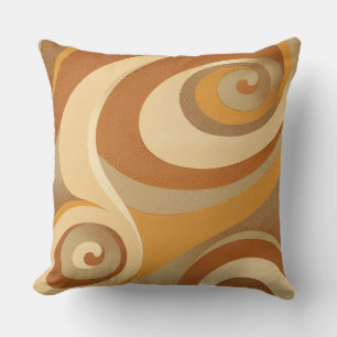 Oranje Goud Bruin 70s Esthetische Print Kussen