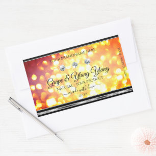 Oranje goudglitterproduct - etiketten diamanten zi