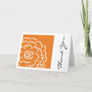 Oranje goudsbloem dank u nota kaart