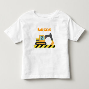 Oranje Graafmachine Bouwvoertuig 2 Jaar oud Kinder Shirts