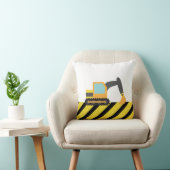 Oranje graafmachine, bouwvoertuig, voor kinderen kussen (Stoel)