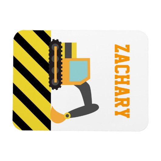 Oranje graafmachine, bouwvoertuig, voor kinderen magneet (Horizontaal)