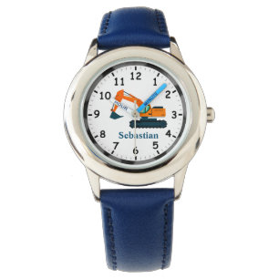 Oranje graafmachine Kinder Horloge personaliseer m