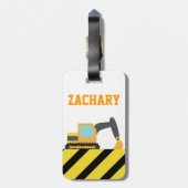 Oranje graafmachines, constructievoertuigen, voor bagagelabel (Achterkant verticaal)