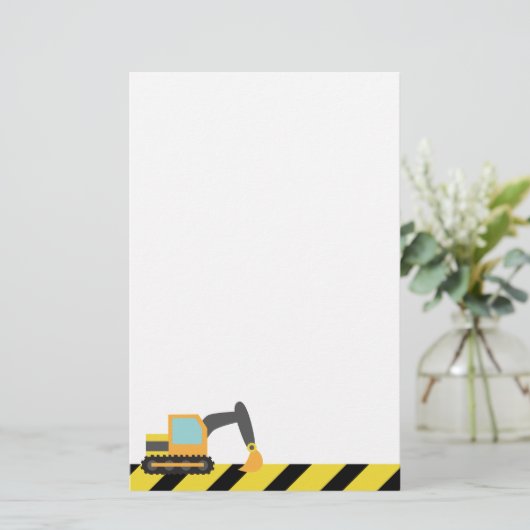 Oranje graafmachines, constructievoertuigen, voor  briefpapier (Staand voorkant)