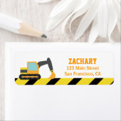 Oranje graafmachines, constructievoertuigen, voor  etiket (Insitu)