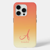 Oranje gradiënt aangepaste monogram naam Case-Mate iPhone case (Achterkant)