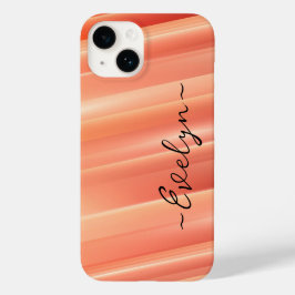 Oranje gradiënt dynamische lijnen Elegant Naam Case-Mate iPhone 14 Hoesje