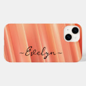 Oranje gradiënt dynamische lijnen Elegant Naam Case-Mate iPhone Case (Achterkant (horizontaal))