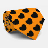 Oranje gradiënt en zwart Halloween Stropdas (Opgerold)