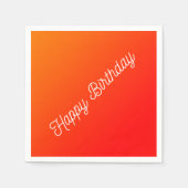 oranje gradiënt - Verjaardags servetten (Voorkant)