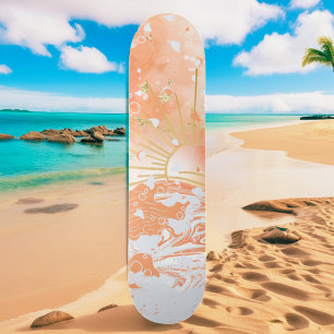 Oranje Gradient Zonsondergang Zon & Zee Sparkly Gl Skateboard