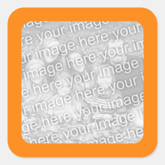 Oranje grensfoto vierkante sticker (Voorkant)