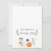 Oranje Grey Halloween Verjaardagsuitnodiging Kaart (Achterkant)