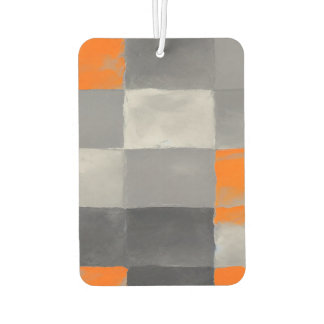Oranje Grey Plaid Abstract Luchtverfrisser