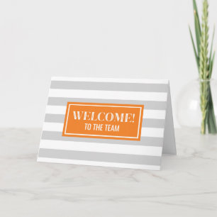 Oranje Grey Stripes-medewerker Welkom bij het team Kaart