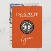 Oranje Grieks paspoort Opslaan Kaart datum (Voorkant / Achterkant)