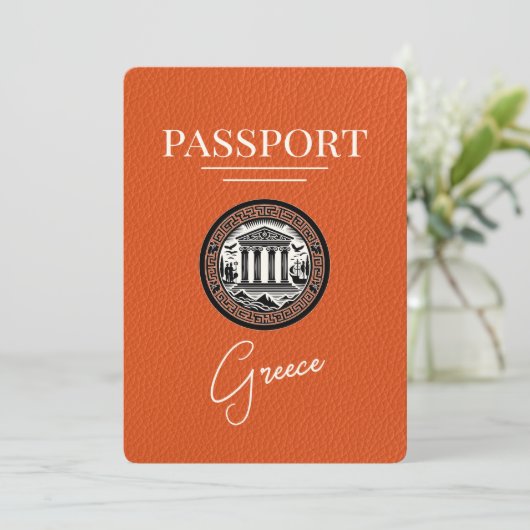 Oranje Grieks paspoort Opslaan Kaart datum (Staand voorkant)