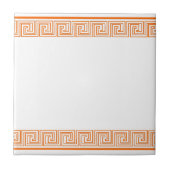Oranje Griekse Frieze Pattern Tegeltje (Voorkant)