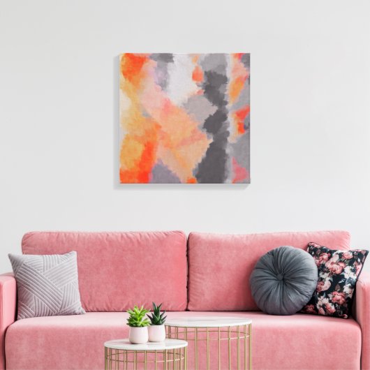 Oranje grijs Abstract Canvas Afdruk (Insitu (Woonkamer))