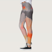 Oranje grijs Abstract schilderen Leggings (Links)