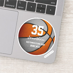 Oranje grijs basketbalteam kleuren spirituele cade sticker