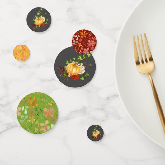 Oranje grijs bloempompoen Thanksgiving herfst Confetti (Groep)