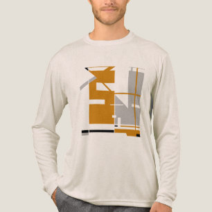 Oranje grijs op Paars geometrisch abstract ontwerp Tri-Blend Shirt