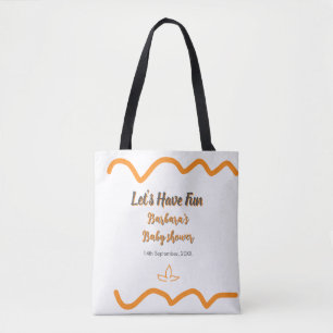Oranje grijs retro Spaans baby shower Boho Modern Draagtas