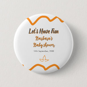 Oranje grijs retro Spaans baby shower Boho Modern Ronde Button 5,7 Cm