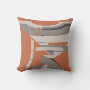 Oranje Grijs Taupe Mediterraan Geometrisch Abstrac Kussen