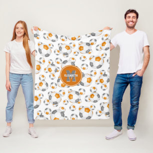 oranje grijs team kleuren jongens voetbal fleece deken
