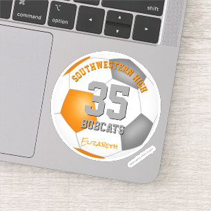 Oranje grijs team kleuren kinder tiener voetbal sticker