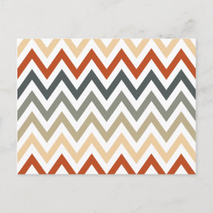 Oranje grijze Chevron Geometrische Design Kleur Briefkaart