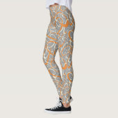 oranje grijze mod retro lussen geometrisch patroon leggings (Links)