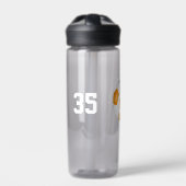 Oranje Grijze School Club Team Kleuren Voetballer Waterfles (Voorkant)