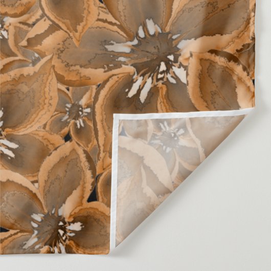 Oranje, grijze waterverf bloemen. wandkleed (Detail)