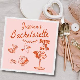Oranje grillige cocktail bachelorette party servet