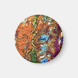 Oranje, Groen, Blauw, Paarse Marmer Kunstwerk Magneet