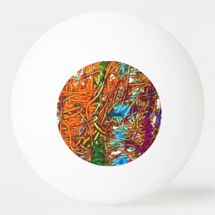 Oranje, Groen, Blauw, Paarse Marmer Kunstwerk Pingpongballen