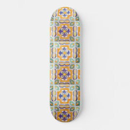 Oranje-groen-blauw Tegel skateboard