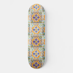 Oranje-groen-blauw Tegel skateboard